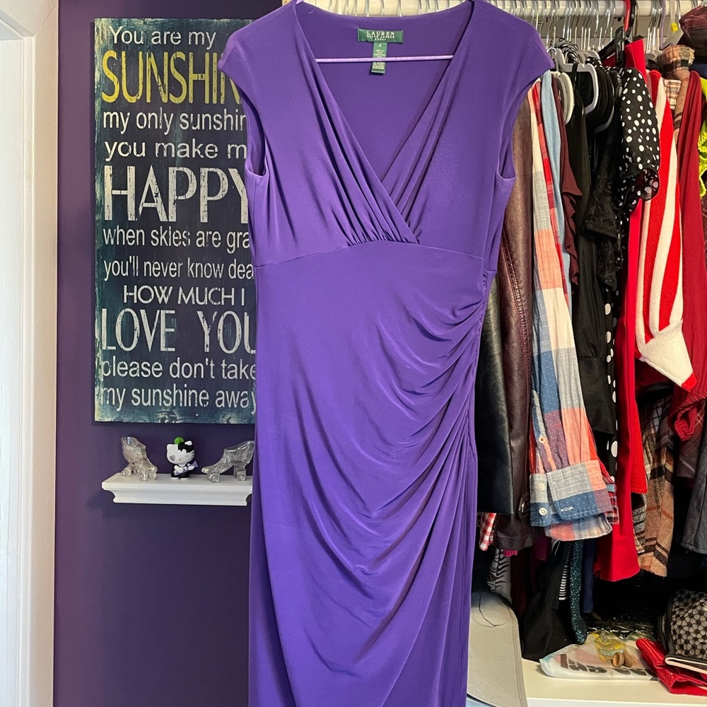 Ralph Lauren purple surplice dress